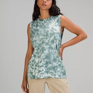 Lululemon All Yours Tank, size 8, Marmoleado Tie Dye Ocean Air Tidewater Teal
